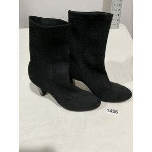 Womans Charles By Charles Davis Black Stretch Bootie With Heel Size 8 Pull On